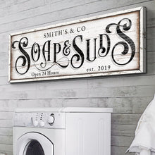 Load image into Gallery viewer, Personalized Soap And Suds Laundry Sign