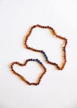 Load image into Gallery viewer, Raw Cognac Baltic Amber + Lapis || Necklace Set