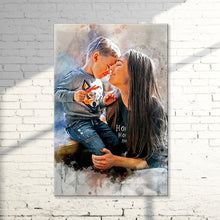 Load image into Gallery viewer, Mother And Son Watercolor Portrait Sign