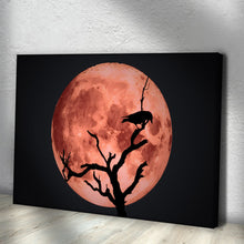 Load image into Gallery viewer, Crow And Blood Moon Canvas Wall Art