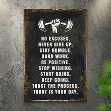Load image into Gallery viewer, No Excuses Motivational Sign
