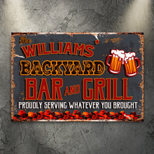 Load image into Gallery viewer, Backyard Bar And Grill Sign VII