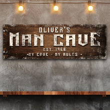 Load image into Gallery viewer, Man Cave My Cave My Rules Sign