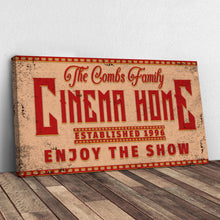 Load image into Gallery viewer, Enjoy The Show Family Cinema Home Sign