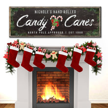 Load image into Gallery viewer, North Pole Candy Canes Sign