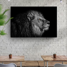 Load image into Gallery viewer, Black And White Lion Head Canvas Wall Art