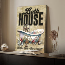 Load image into Gallery viewer, Wash Rinse Dry Repeat Bath House Sign