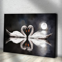 Load image into Gallery viewer, Moonlit Romantic Swan Canvas Wall Art