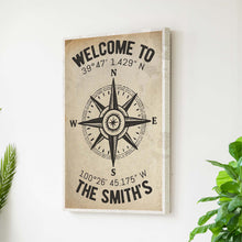 Load image into Gallery viewer, Welcome To Family Home Coordinates Sign
