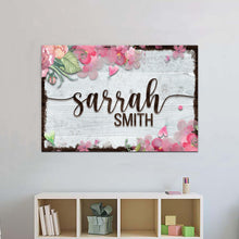 Load image into Gallery viewer, Floral Kids Room Sign