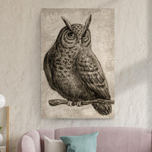 Load image into Gallery viewer, Owl Pencil Sketch Portrait Canvas Wall Art