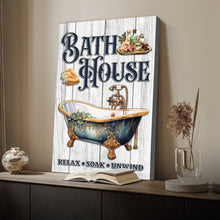 Load image into Gallery viewer, Relax Soak Unwind Bath House Sign