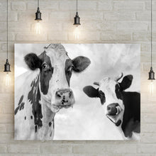 Load image into Gallery viewer, Monochrome Holstein Cows Canvas Wall Art
