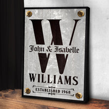 Load image into Gallery viewer, Family Name Portrait Monogram Sign III