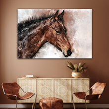Load image into Gallery viewer, Horse Watercolor Canvas Wall Art