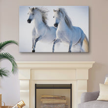 Load image into Gallery viewer, White Horse Couple Canvas Wall Art