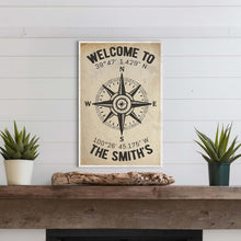 Load image into Gallery viewer, Welcome To Family Home Coordinates Sign
