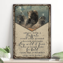 Load image into Gallery viewer, Advice From A Buffalo Sign