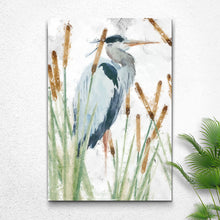 Load image into Gallery viewer, Heron In The Reeds Canvas Wall Art II
