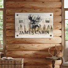 Load image into Gallery viewer, Family Moose Cabin Sign