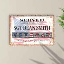Load image into Gallery viewer, Thank You For Your Service Veterans Sign