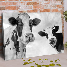 Load image into Gallery viewer, Monochrome Holstein Cows Canvas Wall Art