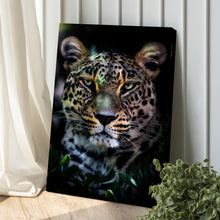 Load image into Gallery viewer, Sneaky Jungle Leopard Portrait Canvas Wall Art