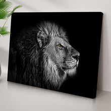 Load image into Gallery viewer, Black And White Lion Head Canvas Wall Art