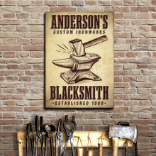 Load image into Gallery viewer, Custom Ironworks Blacksmith Sign
