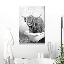 Load image into Gallery viewer, Highland Cattle Bath Canvas Wall Art