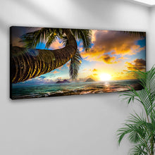 Load image into Gallery viewer, Tropical Blue Beach Hawaii Sunset Canvas Wall Art