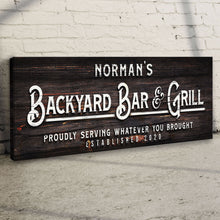 Load image into Gallery viewer, Backyard Bar And Grill Sign II