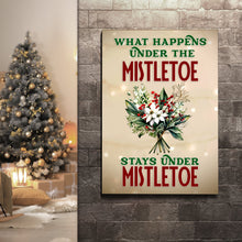 Load image into Gallery viewer, What Happens Under The Mistletoe Stays Under The Mistletoe Sign