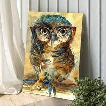Load image into Gallery viewer, The Wise Owl Watercolor Portrait Canvas Wall Art