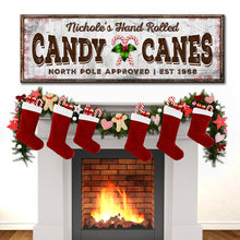Load image into Gallery viewer, North Pole Candy Canes Sign