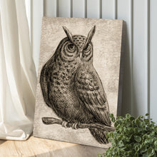 Load image into Gallery viewer, Owl Pencil Sketch Portrait Canvas Wall Art