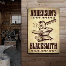 Load image into Gallery viewer, Custom Ironworks Blacksmith Sign