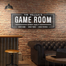 Load image into Gallery viewer, Game Room Dark Wood Sign