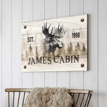 Load image into Gallery viewer, Family Moose Cabin Sign