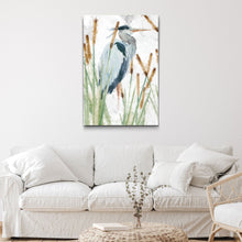 Load image into Gallery viewer, Heron In The Reeds Canvas Wall Art II