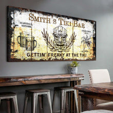 Load image into Gallery viewer, Personalized Tiki Bar Sign: Custom Bar Signs for Home Bar – Ideal For Your Basement Bar Or Man Cave Decor