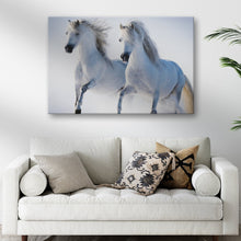 Load image into Gallery viewer, White Horse Couple Canvas Wall Art