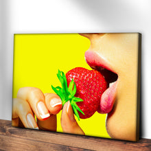 Load image into Gallery viewer, Fruits Strawberry Lips Canvas Wall Art