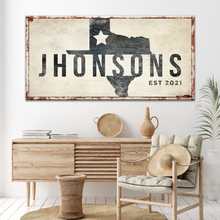 Load image into Gallery viewer, Texas Family Name Sign