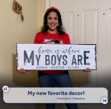 Load image into Gallery viewer, Home Is Where My Boys Are Family Sign