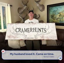 Load image into Gallery viewer, Rustic Family Antler Sign
