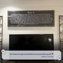 Load image into Gallery viewer, Psalm 91: 'He Is My Refuge' Sign - Inspirational Christian Wall Art for living room, religious decor