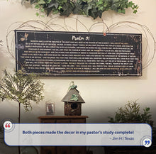 Load image into Gallery viewer, Psalm 91: 'He Is My Refuge' Sign - Inspirational Christian Wall Art for living room, religious decor