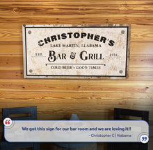 Load image into Gallery viewer, Bar and Grill Sign VIII