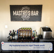 Load image into Gallery viewer, Beer Barrel Bar Sign: Custom Bar Signs for Home Bar – Ideal Man Cave Wall Decor &amp; Perfect Gift for Him